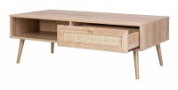Mesa baja ALTA de roble claro - Diseño escandinavo y almacenamiento práctico