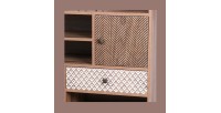 Libreria ALTA colore rovere chiaro con 2 porte e 1 cassetto - Design scandinavo e pratico spazio di archiviazione