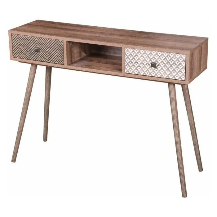 Console ALTA coloris rovere chiaro con 2 cassetti – Design scandinavo e pratico vano portaoggetti