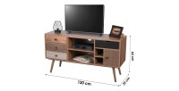 Mueble para TV colección ALTA color roble con 4 cajones - Diseño escandinavo y almacenamiento práctico