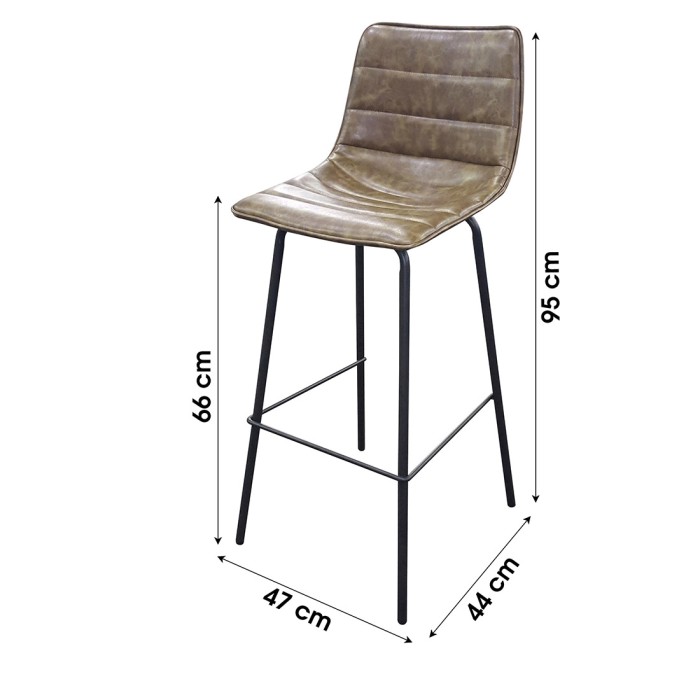 Set di 2 sgabelli da bar con schienale in effetto pelle tiglio collezione NETS - Stile industriale