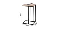 Mesa auxiliar o mesa lateral HOLBORN color roble y negro con estructura de metal.