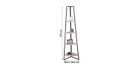 Scaffale angolare a 5 ripiani collezione HOLBORN – Stile industriale, colore rovere e nero