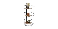 Scaffale a 3 ripiani collezione HOLBORN - Stile industriale, colore quercia e nero