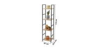 Scaffale a 4 ripiani collezione HOLBORN - Stile industriale, colore rovere e nero