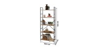Libreria a 5 livelli collezione HOLBORN - Stile industriale, colore rovere e nero