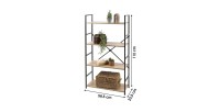 Libreria a 4 livelli collezione HOLBORN - Stile industriale, colore quercia e nero