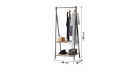 Guardaroba con 2 scaffali collezione HOLBORN stile industriale colore rovere e nero