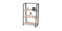 Étagère - Présentoir pliable sur 3 niveaux collection DARYL – Style industriel, coloris chêne et noir