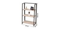 Étagères - Présentoir pliable sur 3 niveaux collection DARYL – Style industriel, coloris chêne et noir