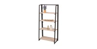 Étagères - Présentoir pliable sur 4 niveaux collection DARYL – Style industriel, coloris chêne et noir