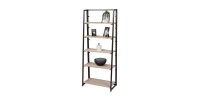 Étagères - Présentoir pliable sur 5 niveaux collection DARYL – Style industriel, coloris chêne et noir