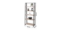 Étagères - Présentoir pliable sur 5 niveaux collection DARYL – Style industriel, coloris chêne et noir