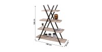 Estantería pirámide de 4 niveles colección DARYL – Estilo industrial, color roble y negro