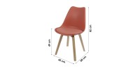 Set von 4 Design-Stühlen in Terrakotta-Rot mit Kissen aus der Kollektion MIA