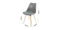 Set von 4 Design-Stühlen mit grauem Kissen aus der Kollektion MIA