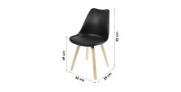 Set von 4 Design-Stühlen mit schwarzem Kissen, Kollektion MIA