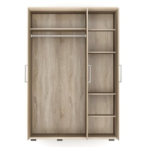 Armoire DUNDEE - 3 Portes - Coloris Chêne Clair - 150 x 63 x 210 cm