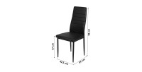 Set van 6 stoelen DANIEL, zitting en rugleuning in zwart lederlook, structuur in zwart staal
