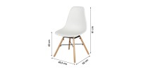 Set van 4 stoelen in witte kleur, Scandinavische stijl. Collectie JENKINS.