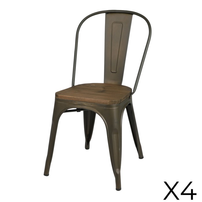 Set von 4 dunkelgrauen...