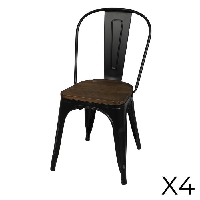 Set von 4 mattschwarzen...