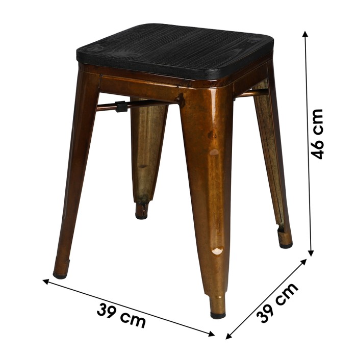 Set di 4 sgabelli in stile industriale in metallo dorato collezione FACTORY.