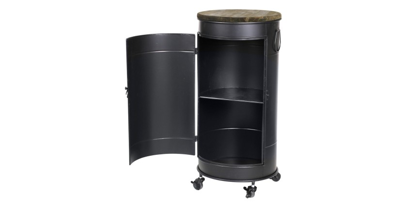Bar mobile collezione OLD GLORY stile industriale - Diametro 40cm, Altezza 85cm