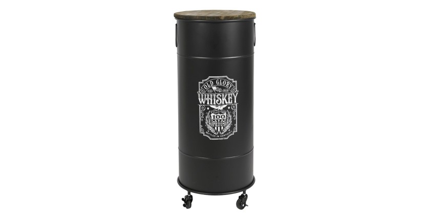Bar mobile collezione OLD GLORY stile industriale - Diametro 40cm, Altezza 85cm