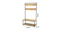 Meuble porte-manteaux avec 2 étagères range-chaussures – 100x39xH180 cm – Collection OAKLANDER