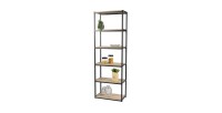Biblioteca de 6 niveles colección RANONG – Estilo industrial, color roble y negro