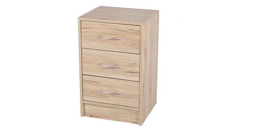 Mueble para zapatos con 3 cajones - 38x34x60 cm, color roble sonoma - Colección SONORIA.