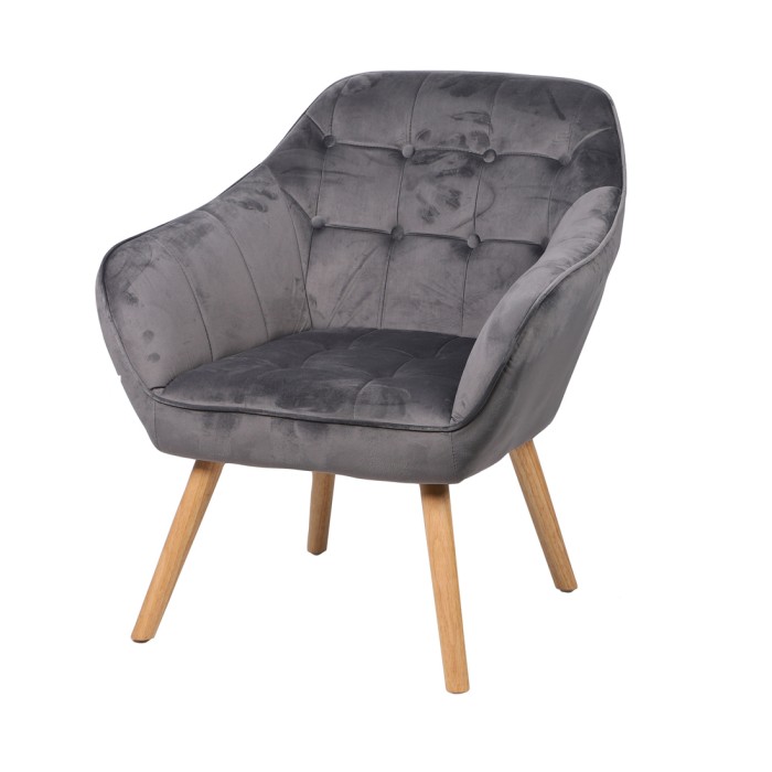 Fauteuil en velours gris...