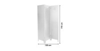 Paravento in metallo a 3 pannelli in stile industriale, colore bianco. Collezione LOFT