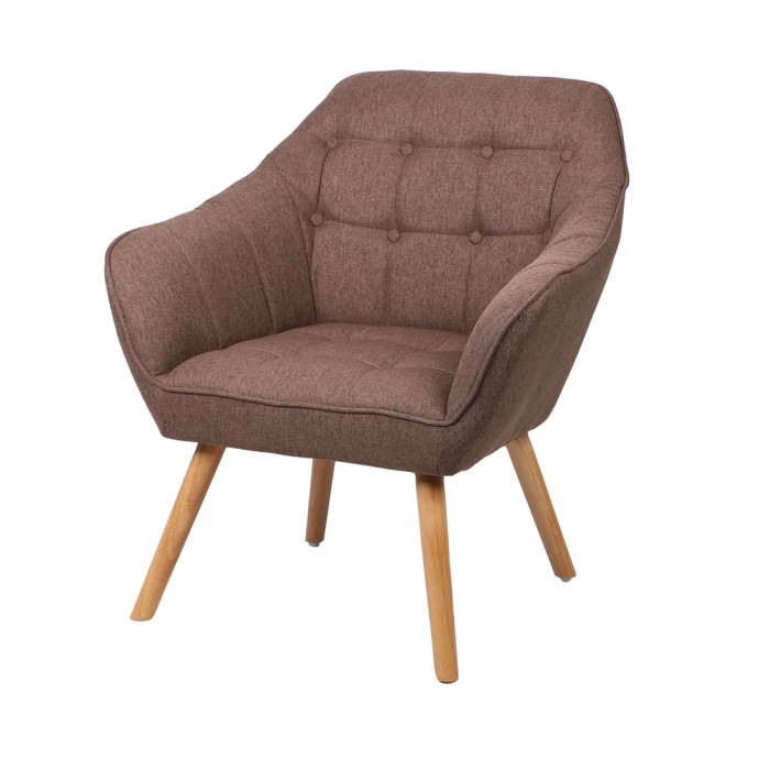 Stoffsessel in Taupe mit...