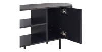 Meuble TV VAGOS – Coloris brun foncé – Meuble TV arrondi – 2 portes & 2 niches – 140 cm – Design compact