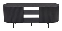 Meuble TV VAGOS – Coloris brun foncé – Meuble TV arrondi – 2 portes & 2 niches – 140 cm – Design compact