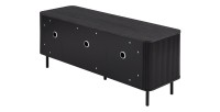 Mobile TV VAGOS - 1 vano, 1 cassetto, 2 porte, 3 passacavi - L140 x H56 x P45 cm - Marrone scuro - Design moderno