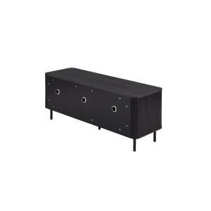 Mobile TV VAGOS - 1 vano, 1 cassetto, 2 porte, 3 passacavi - L140 x H56 x P45 cm - Marrone scuro - Design moderno