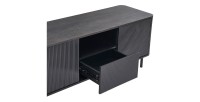 Mobile TV VAGOS - 1 vano, 1 cassetto, 2 porte, 3 passacavi - L140 x H56 x P45 cm - Marrone scuro - Design moderno