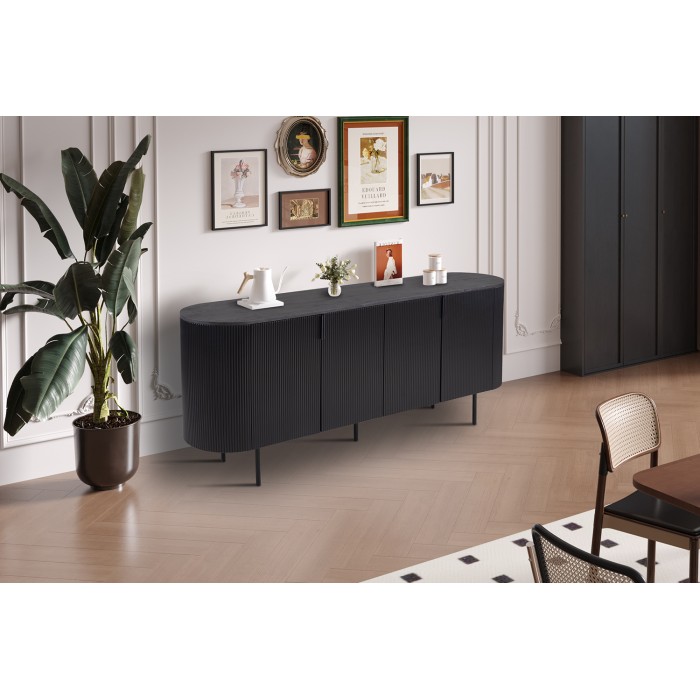 Buffet / Aparador VAGOS – 4 puertas – Dimensiones L200 x H80 x P45 cm – Color marrón oscuro – Estilo Diseño