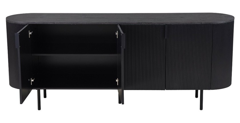 Buffet / Bahut VAGOS – 4 portes – Dimensions L200 x H80 x P45 cm – Coloris brun foncé – Style Design