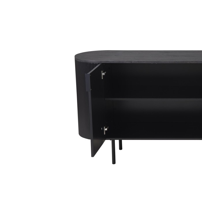 Buffet / Bahut VAGOS – 4 portes – Dimensions L200 x H80 x P45 cm – Coloris brun foncé – Style Design