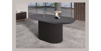 Erweiterbarer Tisch VAGOS – 180-220 cm – Ovale Form – Dunkelbraune Farbe – Designstil