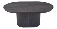 Erweiterbarer Tisch VAGOS – 180-220 cm – Ovale Form – Dunkelbraune Farbe – Designstil