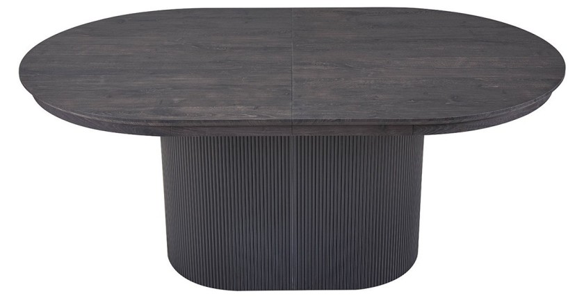 Erweiterbarer Tisch VAGOS – 180-220 cm – Ovale Form – Dunkelbraune Farbe – Designstil