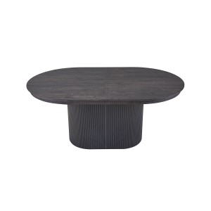 Erweiterbarer Tisch VAGOS – 180-220 cm – Ovale Form – Dunkelbraune Farbe – Designstil