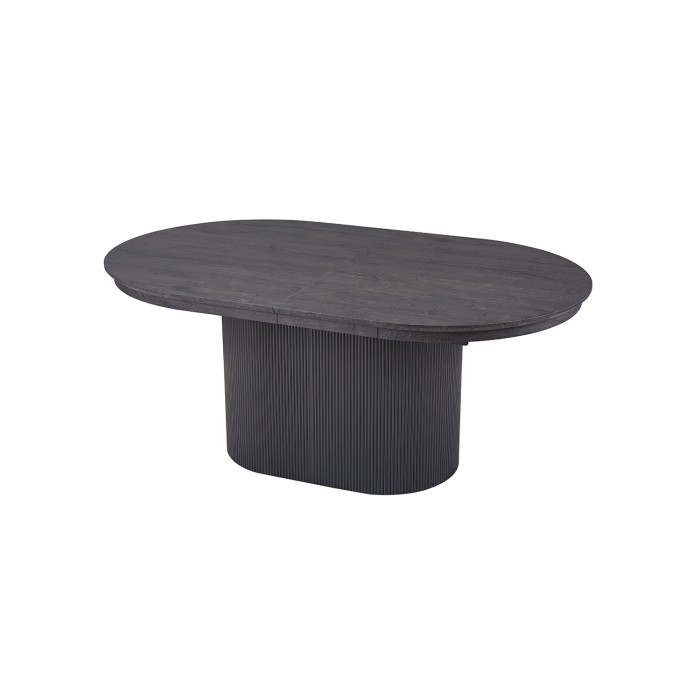 Ausziehbarer Tisch VAGOS – 180-220 cm – Ovale Form – Dunkelbraune Farbe – Designstil