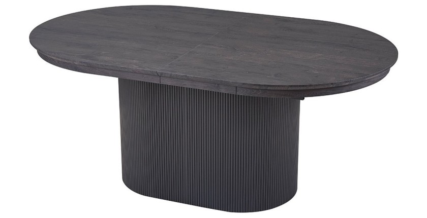Erweiterbarer Tisch VAGOS – 180-220 cm – Ovale Form – Dunkelbraune Farbe – Designstil