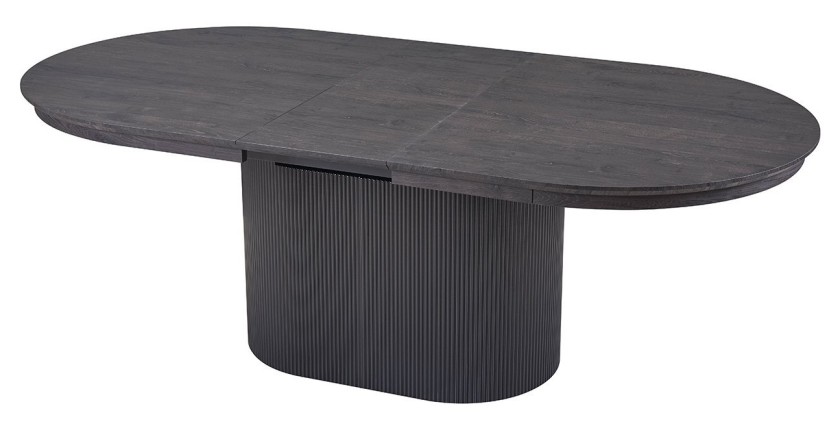 Erweiterbarer Tisch VAGOS – 180-220 cm – Ovale Form – Dunkelbraune Farbe – Designstil
